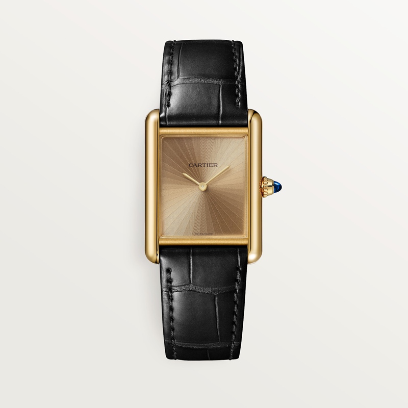 Cartier Tank Louis Cartier horloge Blauw Kroon Geel goud 33.7 mm x 25.5 mm CRWGTA0211