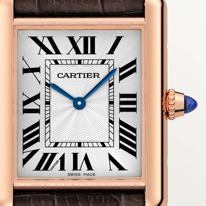 Cartier Tank Louis Cartier horloge Blauw Kroon Roségoud 33.7 mm x 25.5 mm CRWGTA0011 - Afbeelding 10