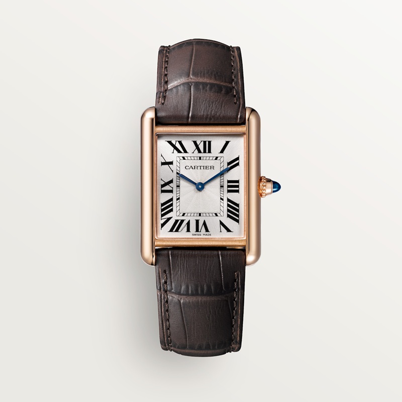 Cartier Tank Louis Cartier horloge Blauw Kroon Roségoud 33.7 mm x 25.5 mm CRWGTA0011