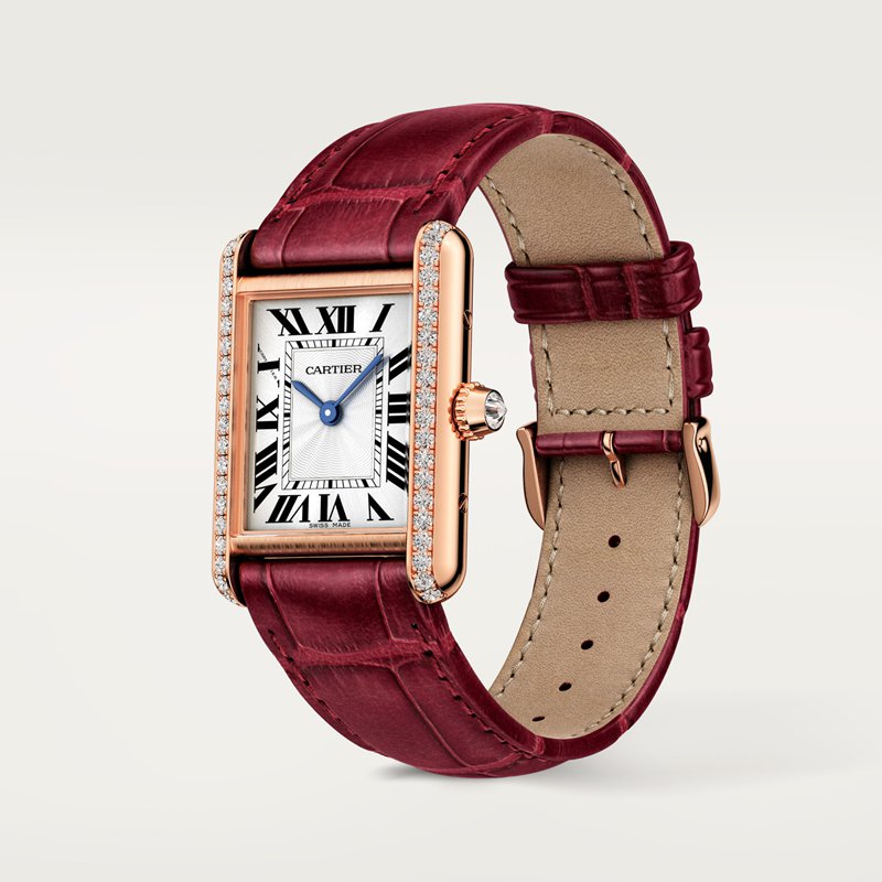 Cartier Tank Louis Cartier horloge Top Wesselton (F-G) Kroon Roségoud 29.5 mm x 22.0 mm CRWJTA0037 - Afbeelding 4