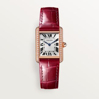 Cartier Tank Louis Cartier horloge Top Wesselton (F-G) Kroon Roségoud 29.5 mm x 22.0 mm CRWJTA0037