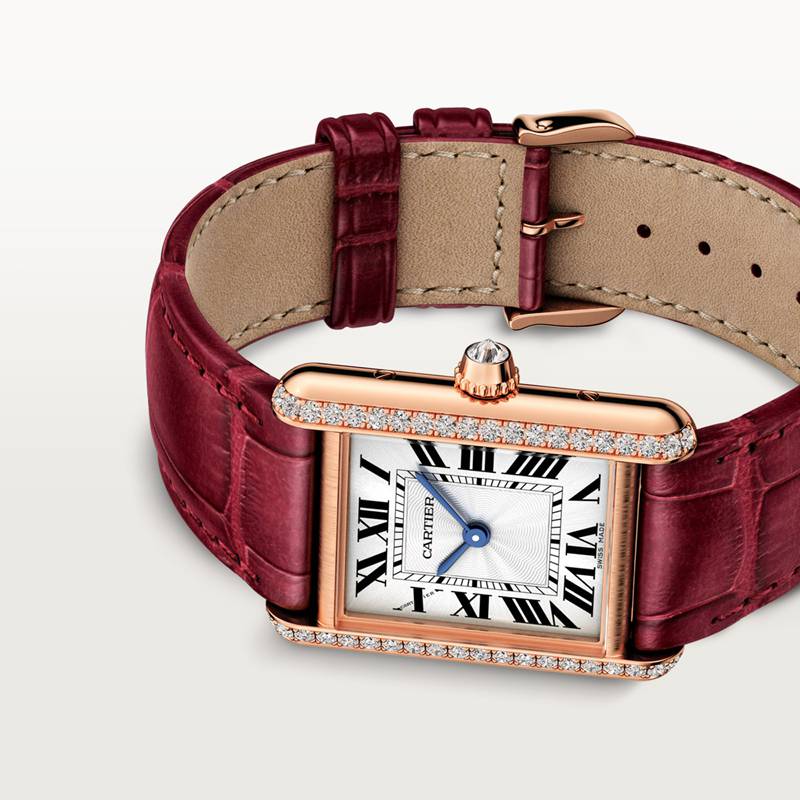 Cartier Tank Louis Cartier horloge Top Wesselton (F-G) Kroon Roségoud 29.5 mm x 22.0 mm CRWJTA0037 - Afbeelding 6
