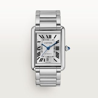 Cartier Tank Moet je kijken Blauw Kroon Staal 41.0 mm x 31.0 mm CRWSTA0053