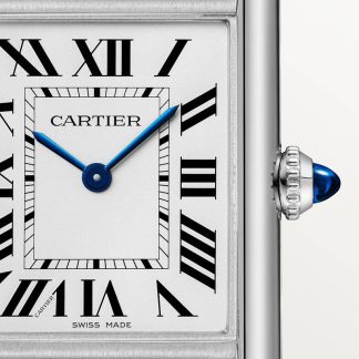 Cartier Tank moet SolarBeat™ horloge Blauw Kroon Staal 33.7 mm x 25.5 mm CRWSTA0122